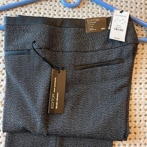 Express leather trim Editor dress pants